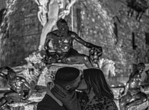 Firenze, Fontana del Nettuno...Baciarsi con le mani in Tasca......